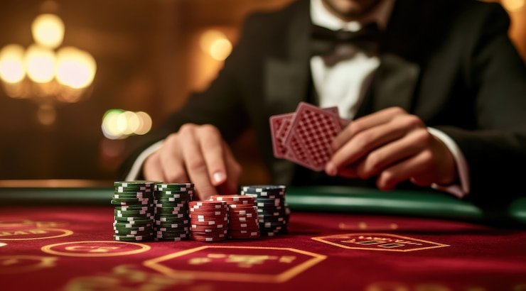 Tampilan meja blackjack k44 di ponsel
